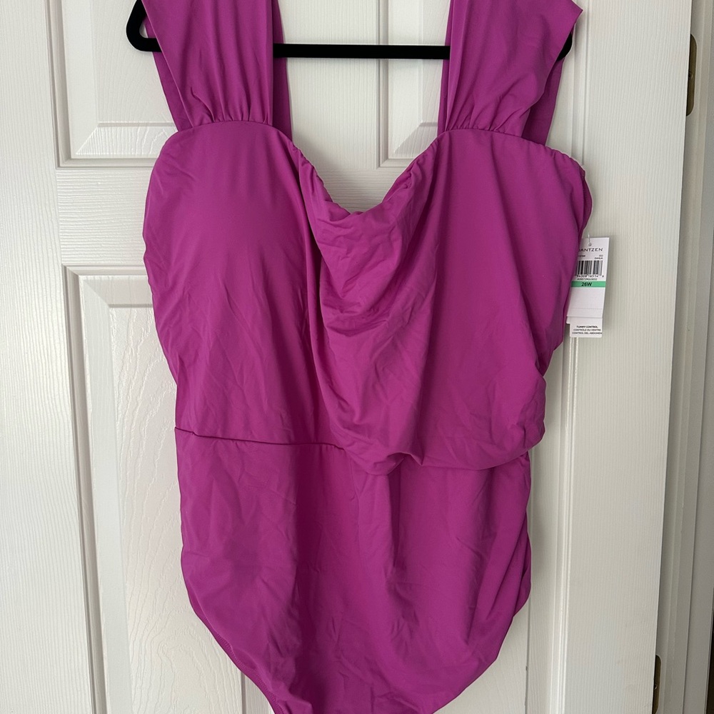 Jantzen Glamour Maillot Cap-Sleeve One Piece Swimsuit, NWT